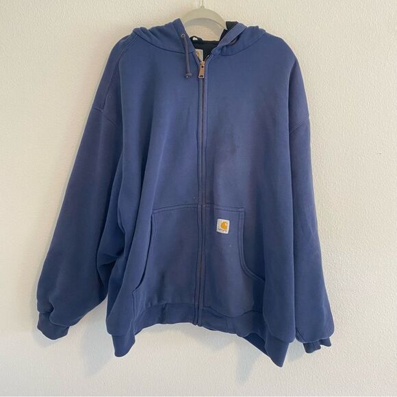 Carhartt Blue Hooded Jacket Mens 4XL - Picture 1 of 12